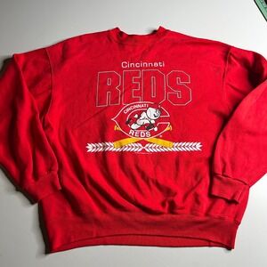 Vintage 1992 Cincinnati Reds Hanes Sweatshirt XL Red Mr Redlegs MLB Baseball